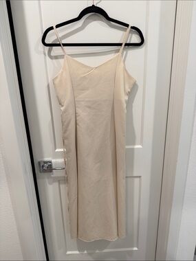 Classic Cream Slip Dress with Spaghetti Straps